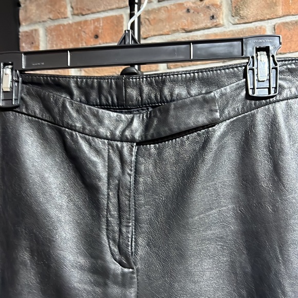 INC Jet Black Genuine Leather Straight Leg Mid Rise Pants - Picture 15 of 15